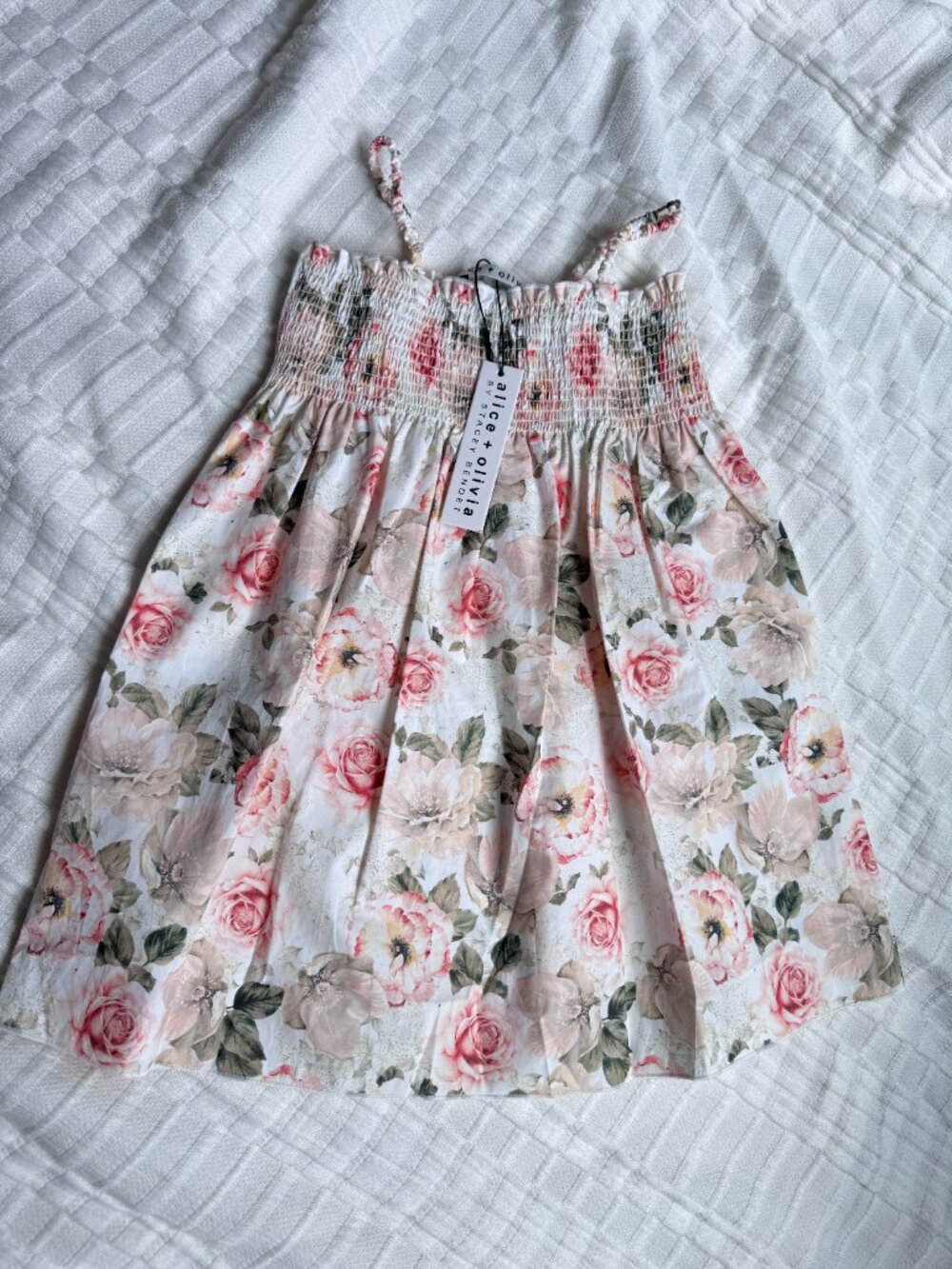 NWT Alice + Olivia Girls Floral Smocked Dress Size 4T - Picture 2 of 8